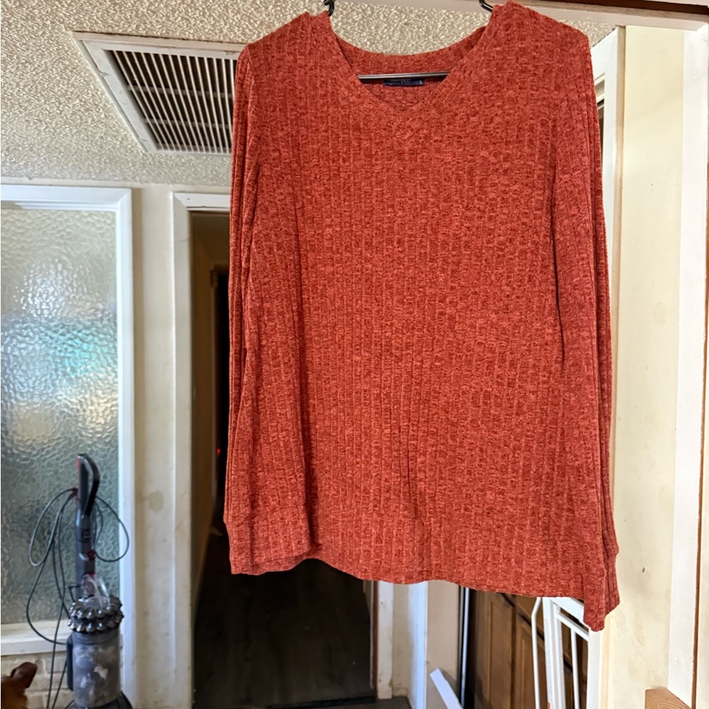 Rust Orange Long Sleeve Sweater